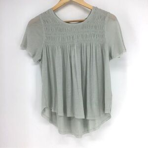 Free People Ice Dani Smocked Short Sleeve Tee NWT